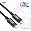 Club 3D USB4 Gen3x2 USB Type-C kabel 1m Sort