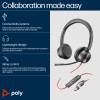 HP Poly Blackwire 8225 Kablet H&oslash;retelefoner Sort