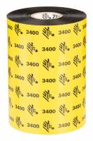 Zebra 3400 Wax/Resin Farveb&aring;nd refill (termisk overf&oslash;ring) Sort 03400BK08345