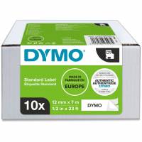 DYMO D1 M&aelig;rkattape (1,2 cm x 7 m) 10kassette(r) 2093097