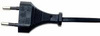 Manhattan Power Cord/Cable, Euro 2-pin (CEE 7/16) plug to C7 Female (figure of eight), 1.8m, 2.3A, Black, Lifetime Warranty, Polybag Str&oslash;mkabel 1.8m Sort