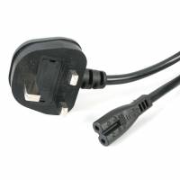 StarTech.com 3ft (1m) UK Laptop Power Cable, BS 1363 to C7, 2.5A 250V, 18AWG, Black, AC Notebook/Laptop Replacement Cord, Printer Cable, UK Laptop Charger Cord, BS 1363 to IEC60320 C7 - Power Brick Cord Str&oslash;mkabel 1m Sort