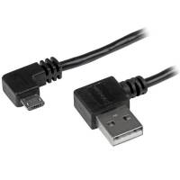 StarTech.com 2m 6 ft Micro-USB Cable with Right-Angled Connectors - M/M - USB A to Micro B Cable - 6ft Right Angle Micro USB Cable (USB2AUB2RA2M) USB-kabel 2m Sort