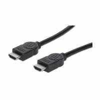 Manhattan HDMI Cable with Ethernet, 1080p@60Hz (High Speed), 10m, Male to Male, Black, Fully Shielded, Gold Plated Contacts, Lifetime Warranty, Polybag HDMI-kabel med Ethernet 10m Sort