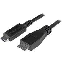 StarTech.com USB C to Micro USB Cable 0.5m - USB 3.1 Type C to Micro USB Type B Cable - Micro USB 3.1 to USB-C - Thunderbolt 3 Compatible (USB31CUB50CM) USB Type-C kabel 50cm Sort