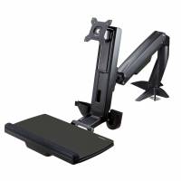 StarTech.com Sit Stand Monitor Arm, Desk Mount Adjustable Sit-Stand Workstation Arm for Single 34 VESA Mount Display, Ergonomic Articulating Standing Desk Converter Tray - Stand Up Office Desk (ARMSTSCP1) Monteringss&aelig;t Monitor / tastatur Op til 24