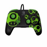 PDP REMATCH 1-Up Glow in the Dark Controller Nintendo Switch, Nintendo Switch OLED Sort