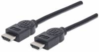 Manhattan HDMI Cable, 4K@30Hz (High Speed), 1.8m, Male to Male, Black, Ultra HD 4k x 2k, Fully Shielded, Gold Plated Contacts, Lifetime Warranty, Polybag HDMI-kabel 1.8m Sort