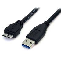 StarTech.com 0.5m (1.5ft) Black SuperSpeed USB 3.0 Cable A to Micro B - USB 3.0 Micro B Cable - 1x USB 3 A (M), 1x USB 3 Micro B (M) 50cm (USB3AUB50CMB) USB-kabel 50cm Sort