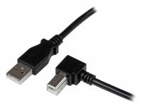 StarTech.com 1m USB 2.0 A to Right Angle B Cable Cord - 1 m USB Printer Cable - Right Angle USB B Cable - 1x USB A (M), 1x USB B (M) (USBAB1MR) USB-kabel 1m Sort