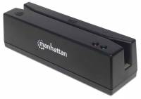 Manhattan USB-A Magnetic Strip Card Reader, Triple Track Reader, Wedge Decoder, Cable 1.5m, Black, Box Magnetisk kortl&aelig;ser