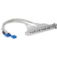 StarTech.com 4 Port USB A Female Slot Plate Adapter - USB panel - 4 pin USB Type A (F) (USBPLATE4) USB-panel