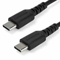 StarTech.com 1m USB C Charging Cable, Durable Fast Charge & Sync USB 2.0 Type C to USB C Laptop Charger Cord, TPE Jacket Aramid Fiber M/M 60W Black, Samsung S10, S20 iPad Pro MS Surface - Heavy Duty and Rugged USB Type-C kabel 1m Sort