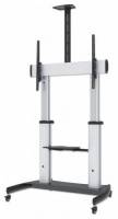 Manhattan TV & Monitor Mount, Trolley Stand, 1 screen, Screen Sizes 60-100, Silver/Black, VESA 200x200 to 800x600mm, Max 100kg, Height adjustable 1200 to 1685mm, Camera and AV shelves, Aluminium, LFD, Lifetime Warranty Vogn med hjul Flat panel / AV Syst