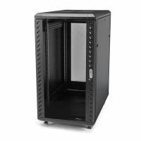 StarTech.com 18U 19 Server Rack Cabinet - 4 Post Adjustable Depth (6-32) Locking Knock Down Enclosure - Mobile w/Glass Door & Casters Rack Sort