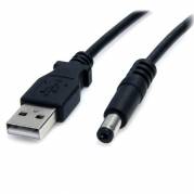 StarTech.com 4 pin USB Type A (kun strøm) (male) - DC-strømstik 5,5 mm (male) Sort 2m Strømkabel