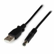 StarTech.com 4 pin USB Type A (kun strøm) (male) - Strøm DC jackstik 5,5 mm (ID  2,5 mm) (male) Sort 1m Strømkabel