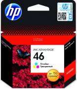 HP 46 Farve (cyan, magenta, gul) 750 sider