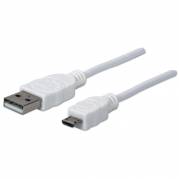Manhattan USB 2.0 USB-kabel 1m Hvid