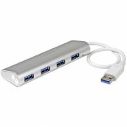 StarTech.com 4 Port Portable USB 3.0 Hub Built-in Cable - Aluminum and Compact USB Hub (ST43004UA) Hub 4 porte USB