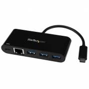 StarTech.com 3 Port USB-C Hub   & 60W Power Delivery Passthrough - USB-C to 3xUSB-A - 5Gbps USB 3.0 Type-C Adapter Hub (HB30C3AGEPD) Hub 3 porte USB