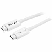 StarTech.com 40Gbps Thunderbolt 3 Cable - 1.6ft/0.5m - White - 5k 60Hz/4k 60Hz - Certified TB3 USB-C Charger Cord w/ 100W Power Delivery (TBLT34MM50CW) Thunderbolt kabel 50cm