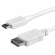 StarTech.com 3ft/1m USB C to DisplayPort 1.2 Cable 4K 60Hz, USB-C to DisplayPort Adapter Cable HBR2, USB Type-C DP Alt Mode to DP Monitor Video Cable, Compatible Thunderbolt 3, White - USB-C Male to DP Male (CDP2DPMM1MW) Ekstern videoadapter