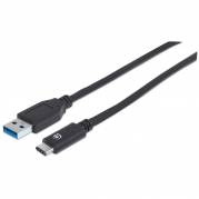 Manhattan USB 3.1 USB Type-C kabel 50cm Sort