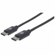 Manhattan USB 2.0 USB Type-C kabel 3m Sort