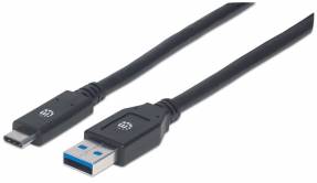 Manhattan USB 3.1 Gen 1 USB Type-C kabel 3m Sort