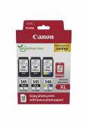 Canon PG 545 XL/CL-546XL Photo Value Pack Sort Farve (cyan, magenta, gul) Bl&aelig;kpatron/papirs&aelig;t