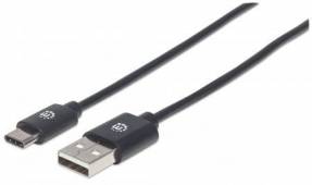 Manhattan USB 2.0 USB Type-C kabel 50cm Sort