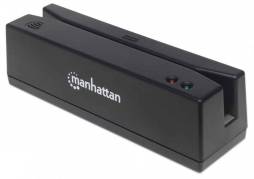 Manhattan USB-A Magnetic Strip Card Reader, Triple Track Reader,  Wedge Decoder, Cable 1.5m, Black, Box Magnetisk kortlæser