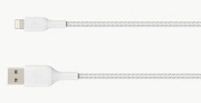 Belkin USB-A to Lightning Braided, White (1m)