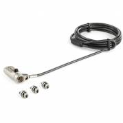 StarTech.com 6.5' (2m) 3-in-1 Universal Laptop Cable Lock, 4-Digit Combination Laptop/Desktop Security Cable Lock Compatible w/ K-Slot, Nano & Wedge Slot Computer, Anti-Theft Steel Cable - Universal Laptop Lock (LTULOCK4D) Sikkerhedskabelsl&aring;s
