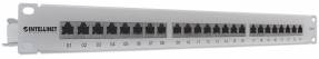 Intellinet Patch Panel, Cat6, FTP, 24-Port, 1U, Shielded, 90&deg; Top-Entry Punch-Down Blocks, Grey Gr&aring;