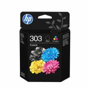 HP 303 2-pack Black/Tri-color Original s Sort, Cyan, Magenta, Gul 200 sider Bl&aelig;k