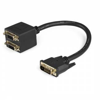 StarTech.com 1 ft DVI-D to 2x DVI-D Digital Video Splitter Cable - M/F (DVISPL1DD) Videosplitter 30.5cm Sort