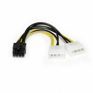 StarTech.com 4-PIN intern strøm (male) - 8 pin PCI Express-strøm (male) 15.3cm Strømforsyningsadapter