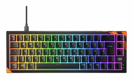 CHERRY K5 PRO TMR COMPACT tastatur Spil USB QWERTY UK engelsk Sort, Orange