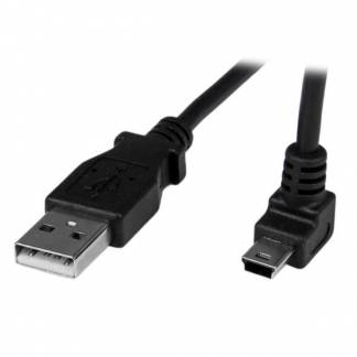 StarTech.com 1m Mini USB Cable Cord - A to Up Angle Mini B - Up Angled Mini USB Cable - 1x USB A (M), 1x USB Mini B (M) - Black (USBAMB1MU) USB-kabel 1m Sort