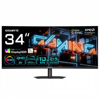 GIGABYTE MO34WQC36 computersk&aelig;rm 86,4 cm (34) 3440 x 1440 pixel Wide Quad HD QD-OLED Sort