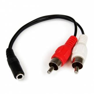 StarTech.com 6in RCA to 3.5mm Female Cable - Audio to RCA Cable - 3.5mm Female to 2x RCA Male - Aux to RCA - Stereo Audio Cable (MUFMRCA) Audiokabel Sort 15.24cm