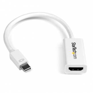 StarTech.com Mini DisplayPort to HDMI 4K Audio / Video Converter - mDP 1.2 to HDMI Active Adapter for MacBook Pro/Air - 4K @ 30Hz - White (MDP2HD4KSW) Video transformer