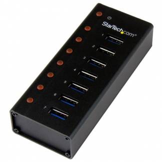 StarTech.com 7 Port USB 3.0 Hub (5 Gbps) - Metal Enclosure - Desktop or Wall Mountable - Rugged & industrial Powered USB Expander and Splitter Hub (ST7300U3M) Hub 7 porte USB