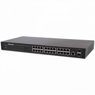 Intellinet 24-Port Network , 24-Port (RJ45), Rackmount, , 4 SFP, Web- , Mbit/ (Euro 2-pin plug) Switch 24-porte Gigabit