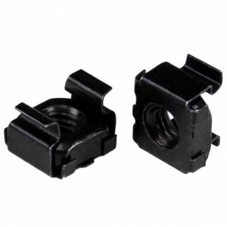 StarTech.com M6 Cage Nuts - 50 Pack, Black - M6 Mounting Cage Nuts for Server Rack & Cabinet (CABCAGENUT6B) Burm&oslash;trik Sort