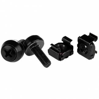 StarTech.com M5 Cage Nuts and Screw - 12 mm Rack Screws and Cage Nuts - 50 Pack - Black - Replacement Serve Rack Screws (CABSCREWM5B) Skruer og m&oslash;trikker for rack Sort