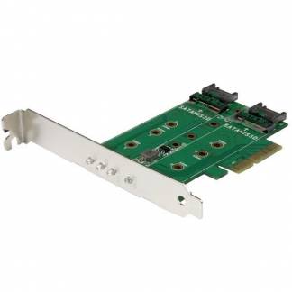 StarTech.com 3-port M.2 SSD (NGFF) Adapter Card - Supports 1x PCIe (NVMe) M.2 SSD, 2x SATA III M.2 SSDs - PCIe 3.0 Adapter (PEXM2SAT32N1) Interfaceadapter
