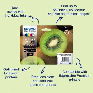 Epson 202XL Sort 550 sider